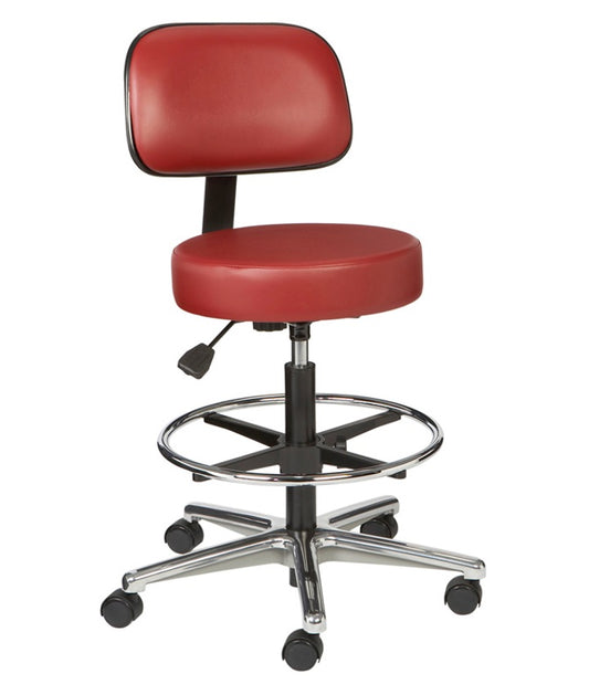 Vinyl Pneumatic Stool with Foot Rest