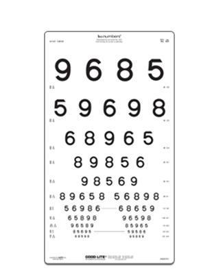 Good-Lite LEA NUMBERS Proportional Spaced, Distance Chart - Optics Incorporated
