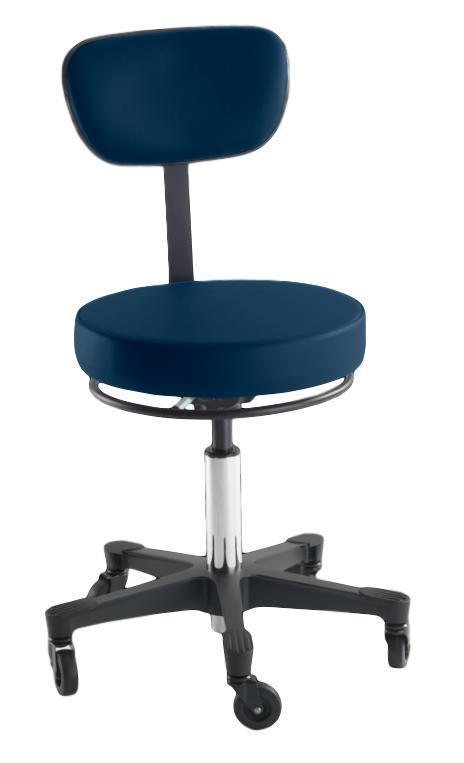 Reliance Pre-Test Colonial Blue 5346 Pneumatic Stool with Back & Ring