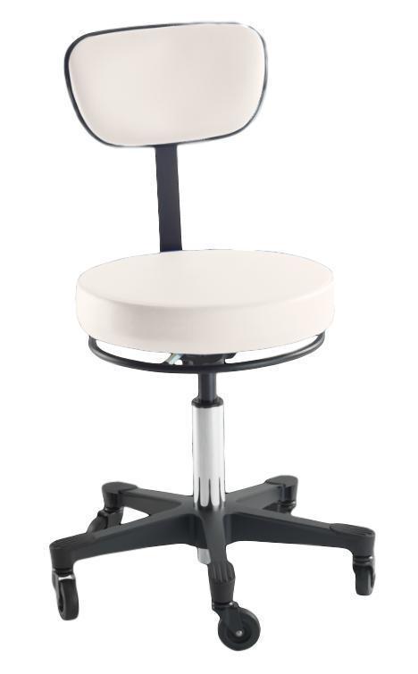 Reliance Pre-Test White 5346 Pneumatic Stool with Back & Ring