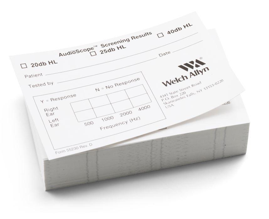 Welch Allyn AudioScope 3 Recording Form (1,000 per Box) - Optics Incorporated