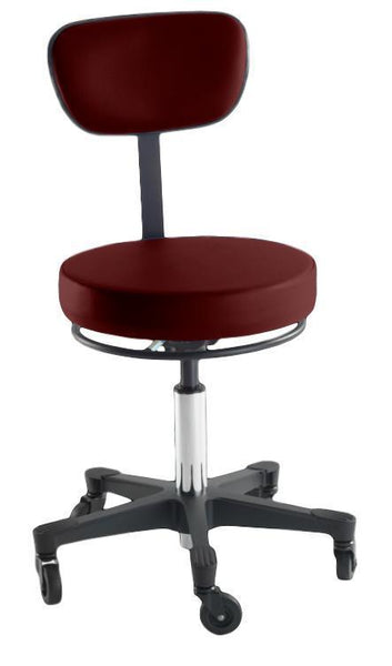 Reliance Pre-Test Burgundy 5346 Pneumatic Stool with Back & Ring