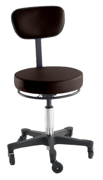 Reliance Pre-Test Chocolate 5346 Pneumatic Stool with Back & Ring