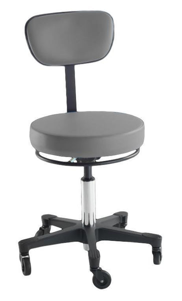 Reliance Pre-Test Grey 5346 Pneumatic Stool with Back & Ring