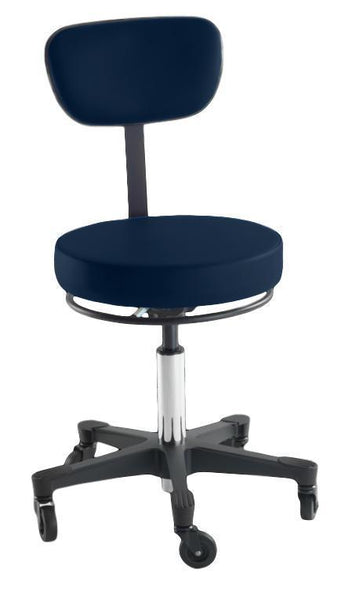 Reliance Pre-Test Navy 5346 Pneumatic Stool with Back & Ring